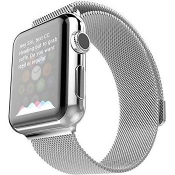 iEFiEL Correa para Apple Watch 38mm 42mm Pulsera de Repuesto Acero Inoxidable Banda de Muñeca iWatch con Cierre Magnético Plateado 38mm