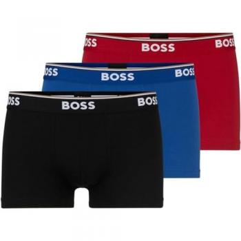 BOSS Men's 3-Pack Cotton Stretch Boxer Briefs with Logo - Black, XL