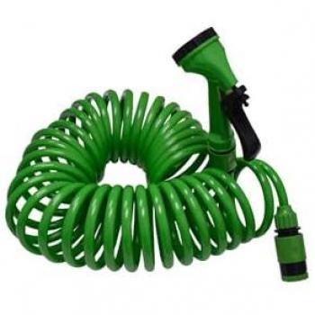 Manguera Flexible Espiral 5 Funciones 10m y 25m - Ideal para Jardín, Riego y Limpieza Duradera
