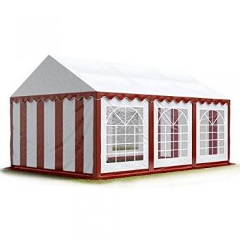 Carpa para fiestas TOOLPORT 3x6 m, lona PVC 700 N impermeable en rojo-blanco