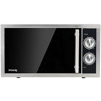 H.Koenig VIO7 Microondas con Grill, Potencia 900 W y Potencia Grill 1000W, 23 litros, Temporizador hasta 30 min, 5 Niveles de Potencia de Calentado, Modo Grill y Descongelador, Plato Giratorio 27 Cm,