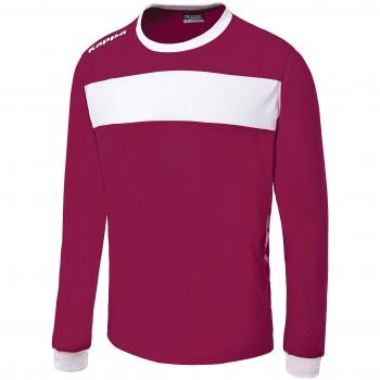 Kappa Remilio LS - Camiseta de equipación para hombre, color burdeos/blanco, talla YM