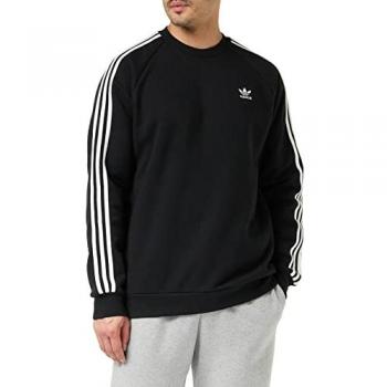 Adidas Adicolor Classics Black 3-Stripes Crew Sweatshirt for Men, Size XL