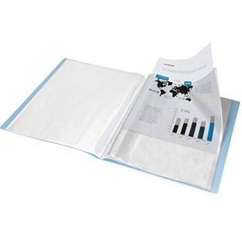 Liderpapel EC99 Carpeta Escaparate, 80 Fundas, Polipropileno, Din A4, Celeste Opaco