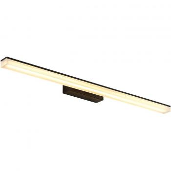 Aplique LED Lucande Lisana, IP44, 75 cm, moderno, negro, metal, para cuarto de baño (1 llama)
