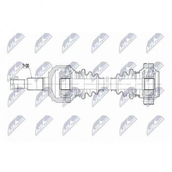 Árbol de transmisión NTY NPW-VW-186 Semiaste Antriebswelle