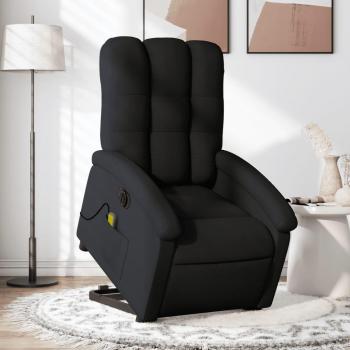 Sillón de masaje eléctrico reclinable elevable de tela en gris claro, gris oscuro y negro - vidaXL