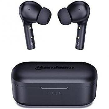 Hamlaem Auriculares Inalámbricos Bluetooth 5.2, Auriculares Bluetooth Estuche de Carga Inalámbrica, IPX8 Impermeable, Sonido Estéreo, Reproducción de 30 Horas, Micrófonos MEMS con Cancelación de Ruido