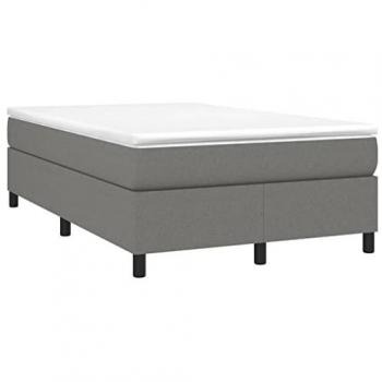 Cama box spring con colchón tela gris oscuro 120x200 cm