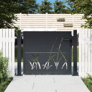 Anthracite Steel Garden Gate 105x105 cm with Grass Design