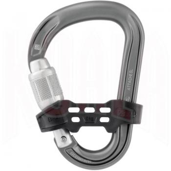 Mosqueton de aluminio ATTACHE BAR Screw-Lock Petzl 2024 - Mosqueton HMS con rosca y sistema antigiro, color gris