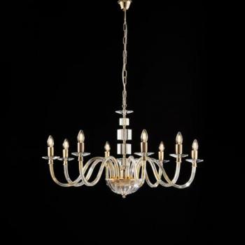 Araña Contemporánea Franz Cristal Oro 8 Luces E14
