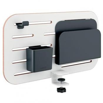 Organizador de Escritorio Leitz Ergo Pegboard Pequeño, 42x25 cm, Blanco, Incluye Accesorios y Soporte de Montaje