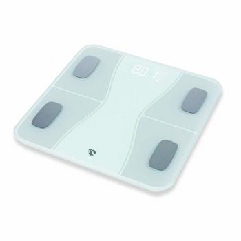 Báscula Inteligente Nedis SmartLife Bluetooth con Análisis Corporal, 16 Medidas (BMI, Grasa, Músculos), Capacidad de 180 kg, Compatible con iOS y Android