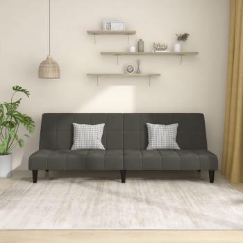 Dark Gray Velvet 2-Seater Sofa Bed