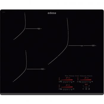 Edesa EIMS-6332 B Vitrocerámica de Inducción con 3 Zonas de Cocción y Función Booster, Ancho 63 cm