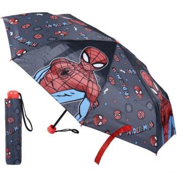 Paraguas Plegable Spiderman Gris con Apertura Manual de 92 cm