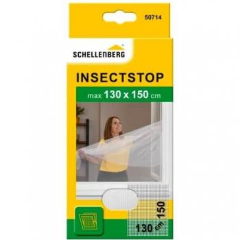 Schellenberg 50714 Mosquitera, protección anti insectos y moscas para ventanas, lavable, sin taladros, 130 x 150 cm