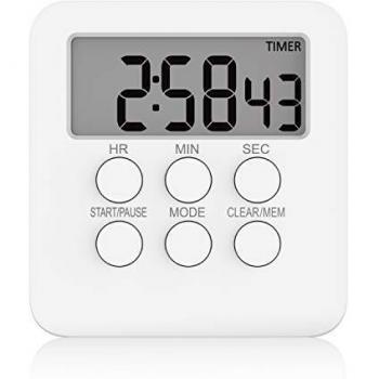 GHEART Temporizador digital de cocina con cronómetro, cuenta atrás y temporizador de cocina, magnético, con señal de sonido y luz, temporizador para cocinar, hornear, hacer deporte, estudiar