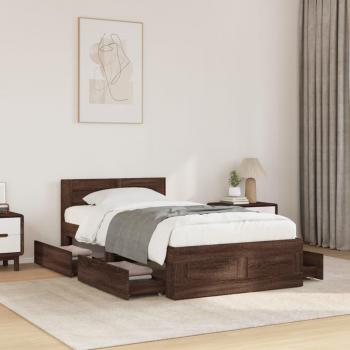Cabecero de cama azul de madera multicapa 75x190 cm, estilo roble marrón