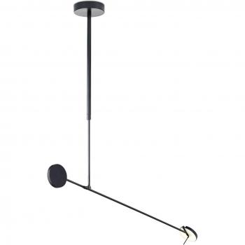 Leds-C4 Invisible LED Colgante de Techo Negro Mate con Atenuación de Red, 765lm, 3000K