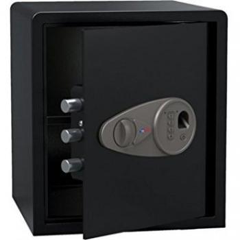BTV | Caja Fuerte TECNA 250 | Caja de Seguridad | Caja Fuerte Biométrica con Lector de Huella Dactilar y Teclado Numérico de 4 Dígitos | 40,5 x 34,5 x 29 cm