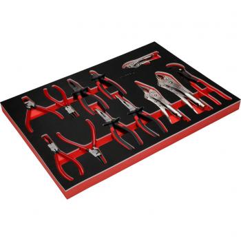 Juego de alicates en inserto de gomaespuma KS Tools 811.0012, 12 piezas