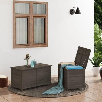 Outdoor Cushion Storage Box Anthracite 39.4x19.7x22 Solid Fir Wood