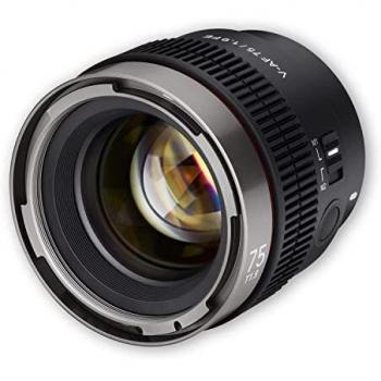 Samyang V-AF 75mm T1.9 FE Cine Lens with Autofocus for Sony E Mount, 8K Support, Anamorphic Compatibility, Custom Switch and Button