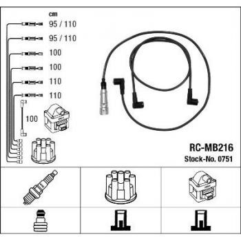 Juego de Cables de Encendido NGK 0751 para Mercedes-Benz Clase S, SL Cabriolet y SL Coupe