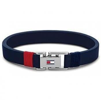 Tommy Hilfiger Jewelry Pulsera para Hombre de Piel Azul Marino - 2790226S