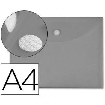 Carpeta Porta Documentos A4 con Velcro Color Gris