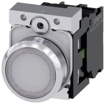 Botón pulsador iluminado Siemens SIRIUS ACT 22mm, color blanco, SPST, montaje en panel, IP66/IP67