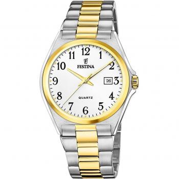 Reloj Festina Classics F20554/1 para Hombre con Esfera Blanca y Acero Bicolor
