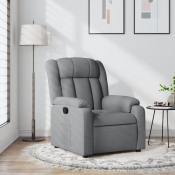 Sillón reclinable de tela gris claro Vidaxl - Sillón reclinable, color gris claro, tapizado en tela, diseño ergonómico, mecanismo de reclinación ajustable