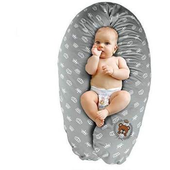 Bebé almohada de enfermería, cojín de lactancia, XXL 190x30 | Relleno: microperlas EPS muy silenciosas, libres de sustancias nocivas, lavable a máquina