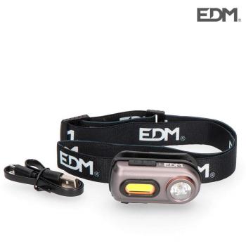 Linterna Frontal Recargable de Cabeza con 2 LEDs (3W+5W) 400 Lúmenes, Batería de 300mAh, Luz Blanca 6500K, Fabricada en Alumin