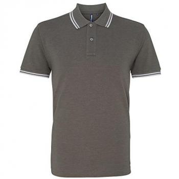 Polo Clásico para Hombre Asquith & Fox en Color Carbón/Blanco - Talla S