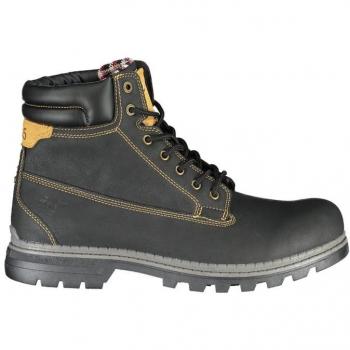 Carrera Sleek Lace-Up Boots with Contrast Accents - EU41/US8, Male, Black, Size: 8 US, Lace-Up Boots with Logo Detail and Contrast Features