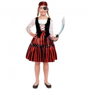 Disfraz de Pirata Rayas Clásico para niña