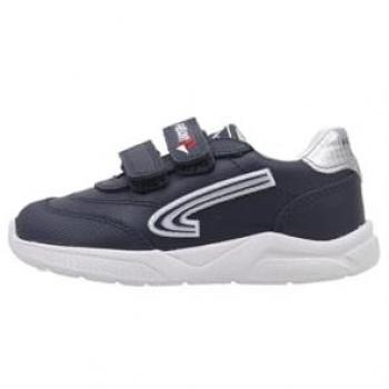 Zapatillas Deportivas Pablosky de Piel para Niña con Cierre Adherente en Color Azul
