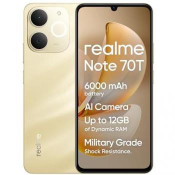 Smartphone realme Note 70T Dual SIM 4GB RAM 128GB 6.74 Batería 6000mAh Android 15 Oro