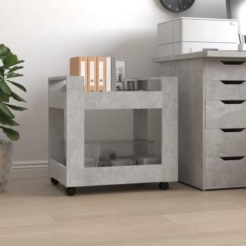 Carrito de escritorio de hormigón gris 60x45x60 cm Madera multicapa