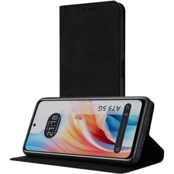 Funda Polipiel de Libro con Tarjetero para Oppo A79 5G Color Negra - Protege Tu Móvil - Función Soporte - Cierre Imantado
