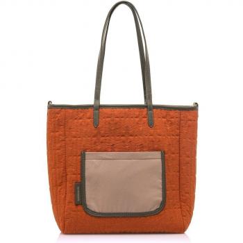 Mariamare Bolso de Hombro Rever para Mujer en Color Naranja con Cierre de Cremallera y Bolsillo Marrón