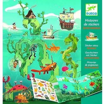 DJECO- Pegatinas Las Aventuras en el mar Globos Unisex-Infantil, Multicolor