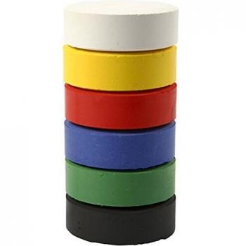 Pastillas de acuarela colores primarios, 6 piezas, diámetro 57 mm