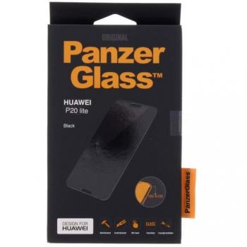 PanzerGlass Protector DE Pantalla 5298 para Huawei P20 Lite Marco Negro Cristal Templado 0.4MM para Superficie NO Curva