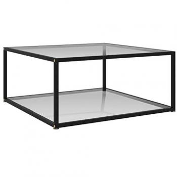 Mesa de Centro Transparente 80x80x35 cm Vidrio Templado