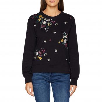 Only Onlwhitney Emb L/s O-Neck Swt, suéter para Mujer, Negro